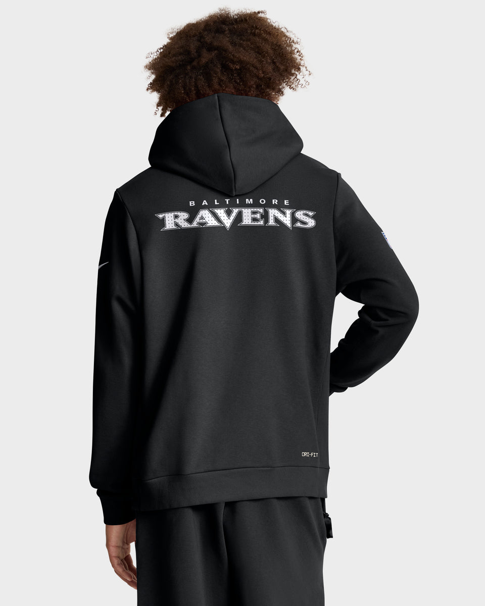 Baltimore Ravens 2025 NFL Sideline Nike Standard Issue Hoodie Schwarz