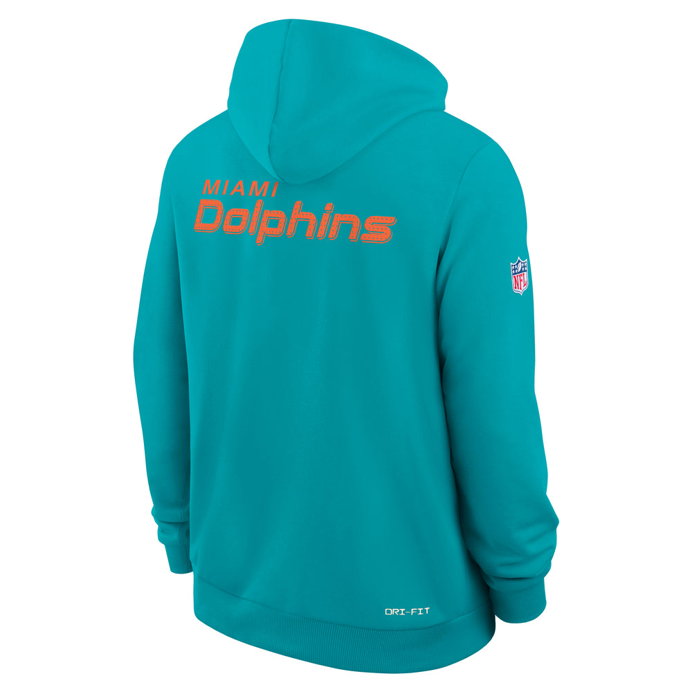 Miami Dolphins 2025 Nike NFL Sideline Standard Issue Hoodie Türkis