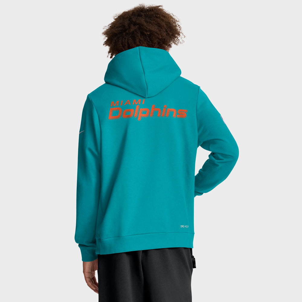 Miami Dolphins 2025 Nike NFL Sideline Standard Issue Hoodie Türkis