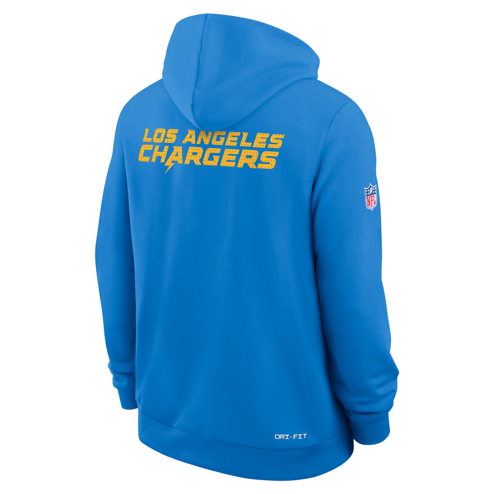 Los Angeles Chargers 2025 Nike NFL Sideline Standard Issue Hoodie Blau