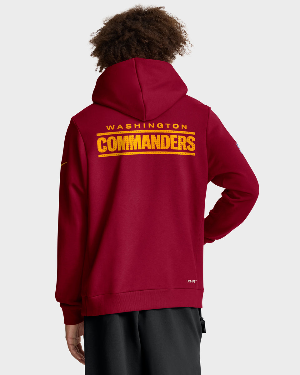 Washington Commanders 2025 NFL Sideline Nike Standard Issue Hoodie Rot
