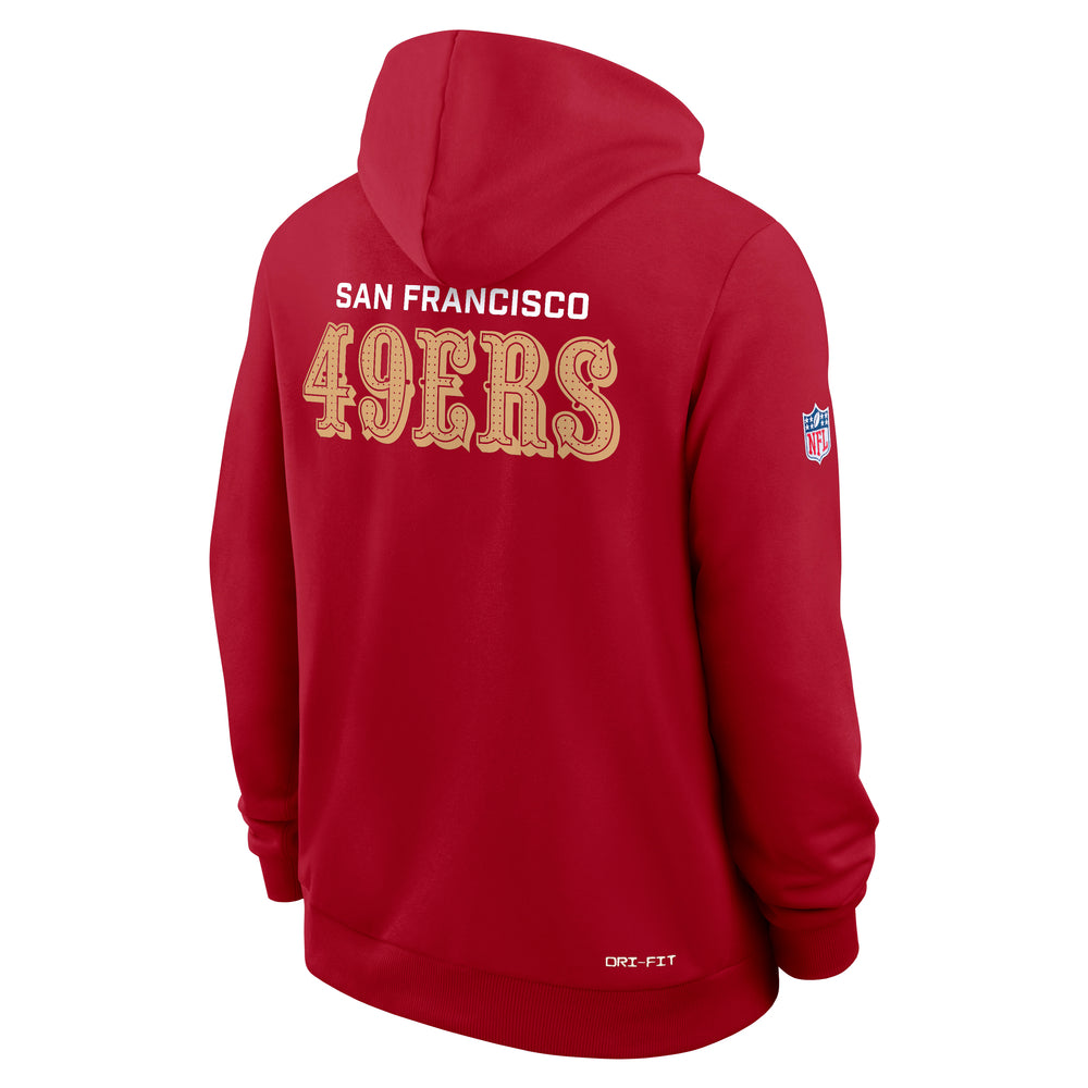 San Francisco 49ers 2025 Nike NFL Sideline Standard Issue Hoodie Rot
