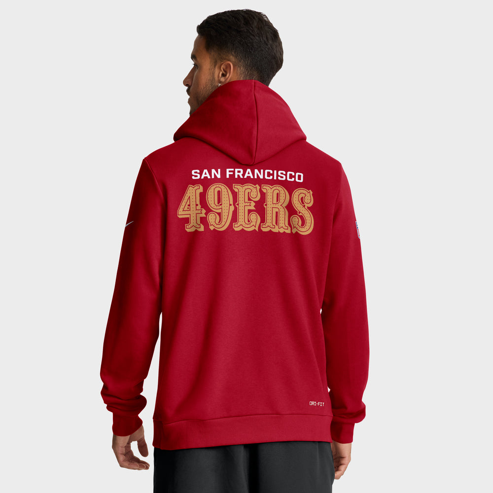 San Francisco 49ers 2025 Nike NFL Sideline Standard Issue Hoodie Rot