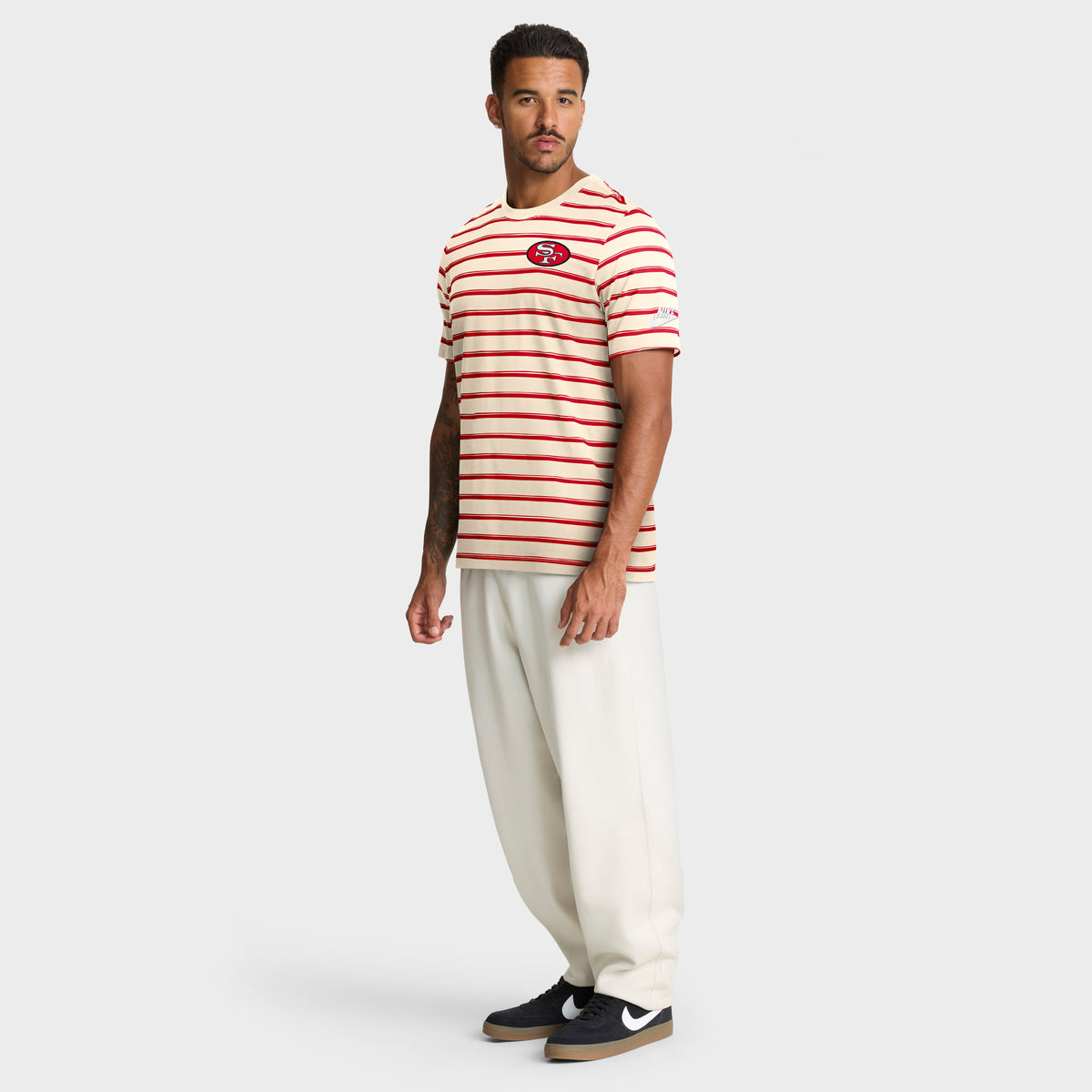 San Francisco 49ers Nike Rewind SS Club Striped NFL T-Shirt Rot