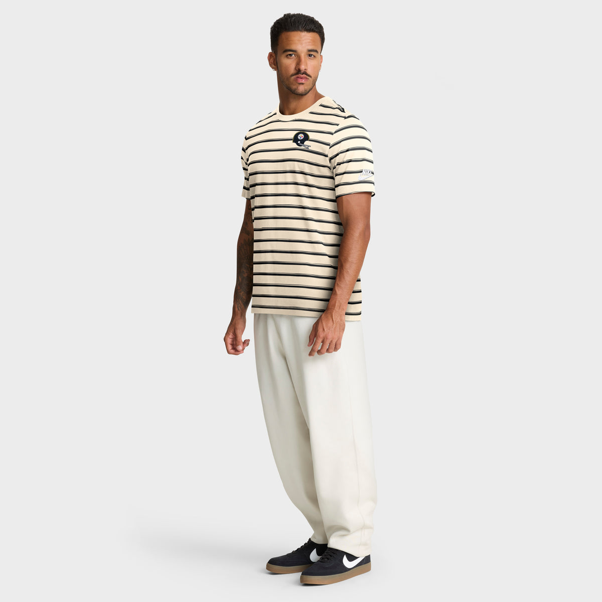 Pittsburgh Steelers Nike Rewind SS Club Striped NFL T-Shirt Schwarz