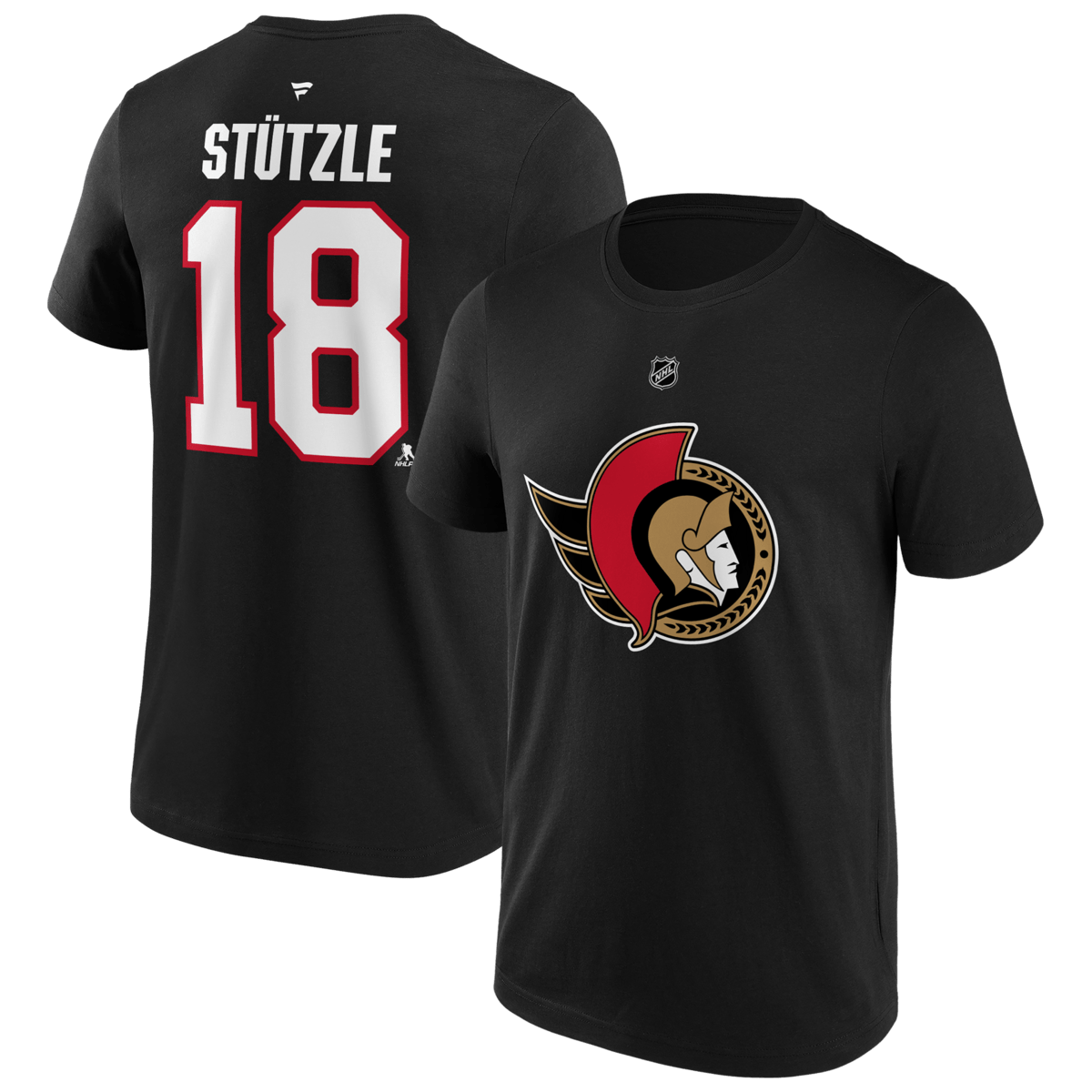 Tim Stützle #18 Ottawa Senators Fanatics NHL Player T-Shirt Schwarz - STADIUMDREAMS