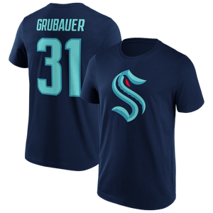 Philipp Grubauer #31 Seattle Kraken Fanatics NHL Player T-Shirt Navy - STADIUMDREAMS