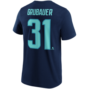 Philipp Grubauer #31 Seattle Kraken Fanatics NHL Player T-Shirt Navy - STADIUMDREAMS