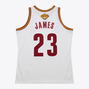 Lebron James #23 Cleveland Cavaliers Mitchell & Ness NBA AUTHENTIC Finals Trikot 2015-2016 Weiß - STADIUMDREAMS