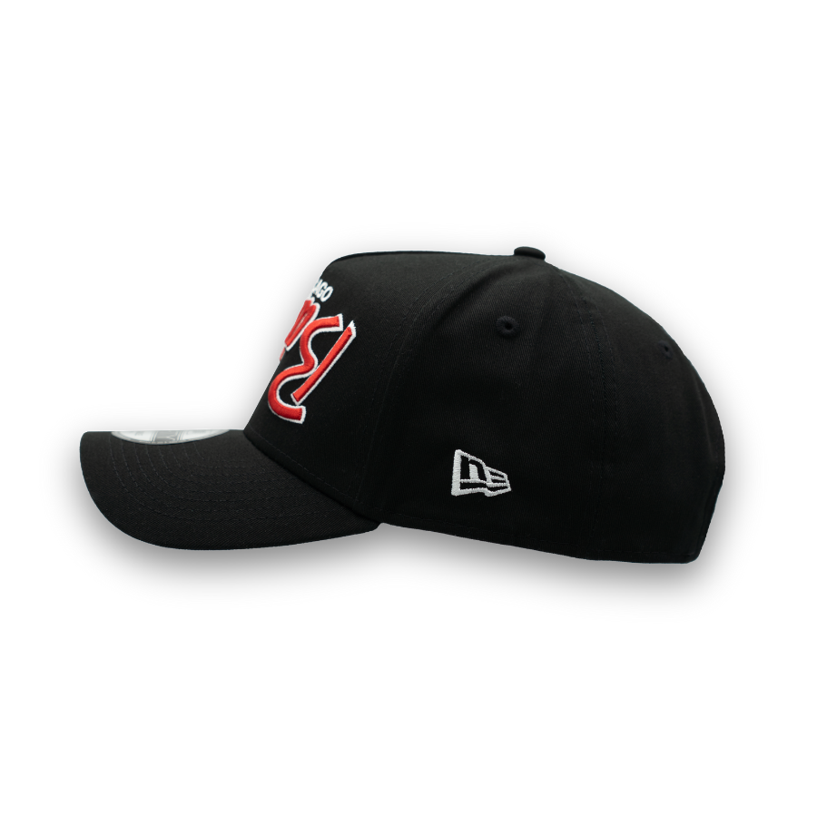 Chicago Bulls Upside Down New Era 9FORTY A-Frame NBA Cap Schwarz StadiumDreams Exclusive