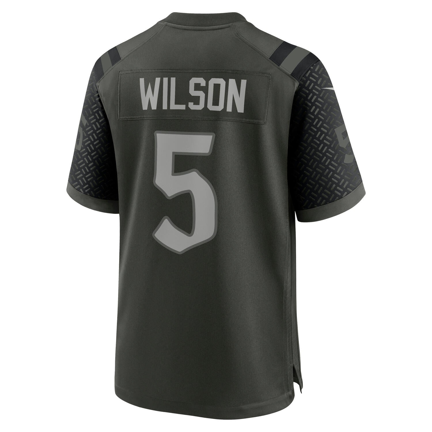 Garrett Wilson #5 New York Jets 2025 Nike Rivalries Game NFL Trikot Gotham Schwarz