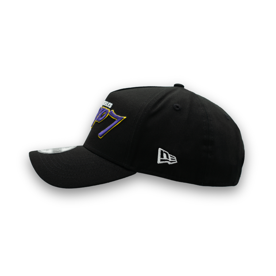 Los Angeles Lakers Upside Down New Era 9FORTY A-Frame NBA Cap Schwarz StadiumDreams Exclusive
