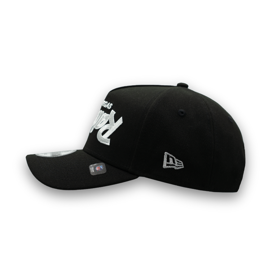 Las Vegas Raiders Upside Down New Era 9FORTY A-Frame NFL Cap Schwarz StadiumDreams Exclusive