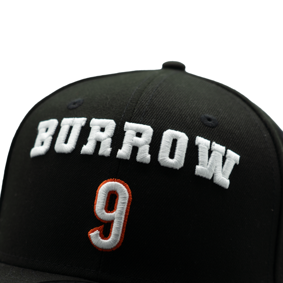 Cincinnati Bengals Joe Burrow #9 New Era 9FIFTY NFL Player Cap Schwarz StadiumDreams Exclusive