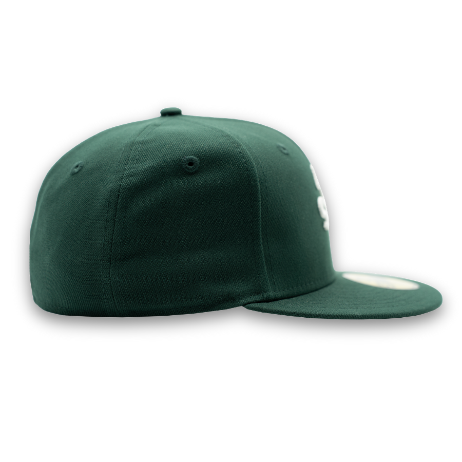 Oakland Athletics Upside Down New Era 59FIFTY MLB Cap Dunkel Grün StadiumDreams Exclusive