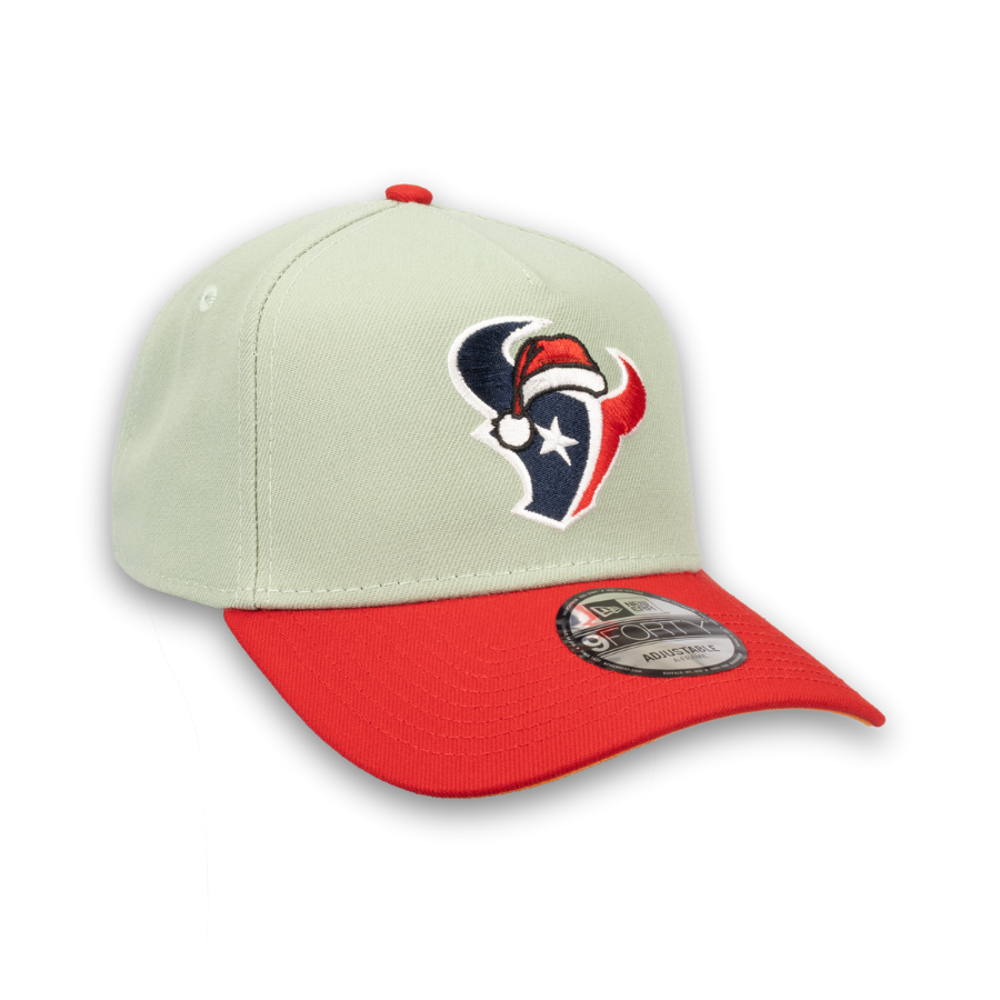 Houston Texans Christmas Edition New Era 9FORTY A-Frame NFL Cap Grün StadiumDreams Exclusive