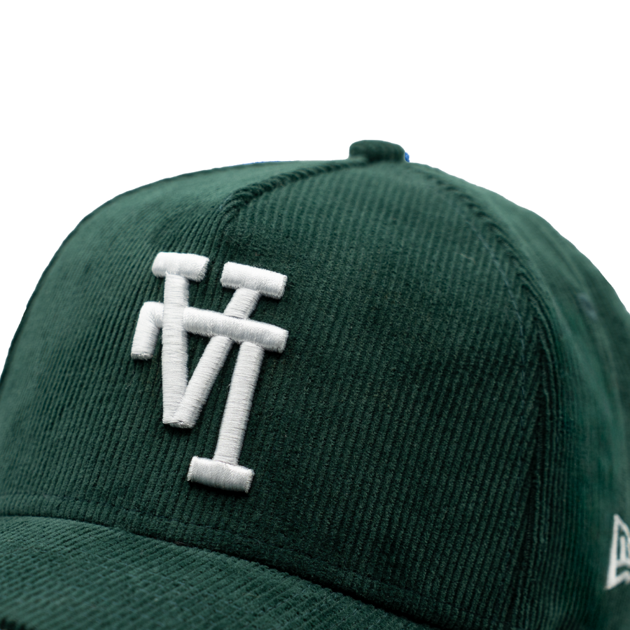 Los Angeles Dodgers Cord Upside Down New Era 9FORTY A-Frame MLB Cap Grün StadiumDreams Exclusive