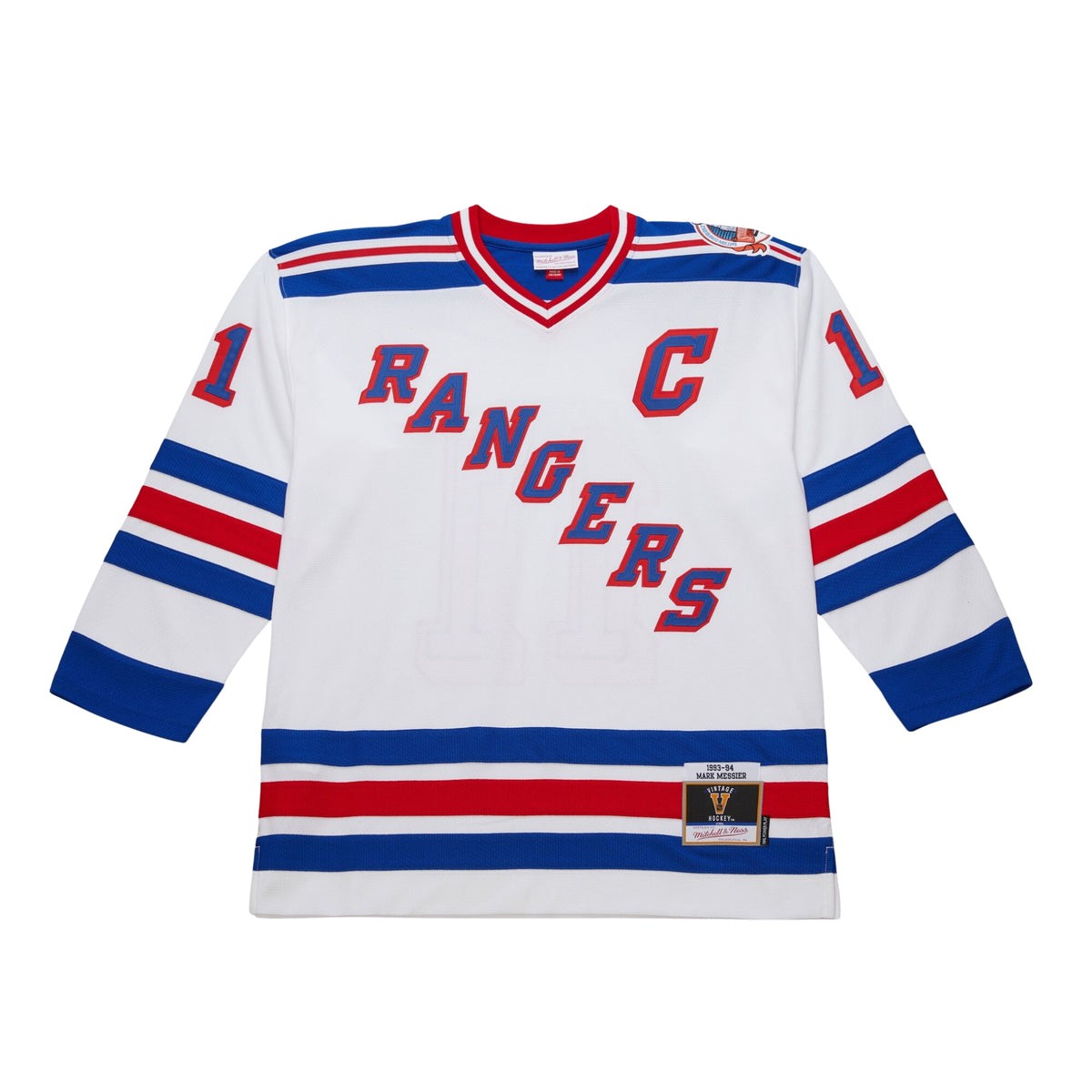 Weiße Mark Messier #11 New York Rangers Power Play NHL Trikot von Mitchell & Ness, detailreiche Stoffstruktur