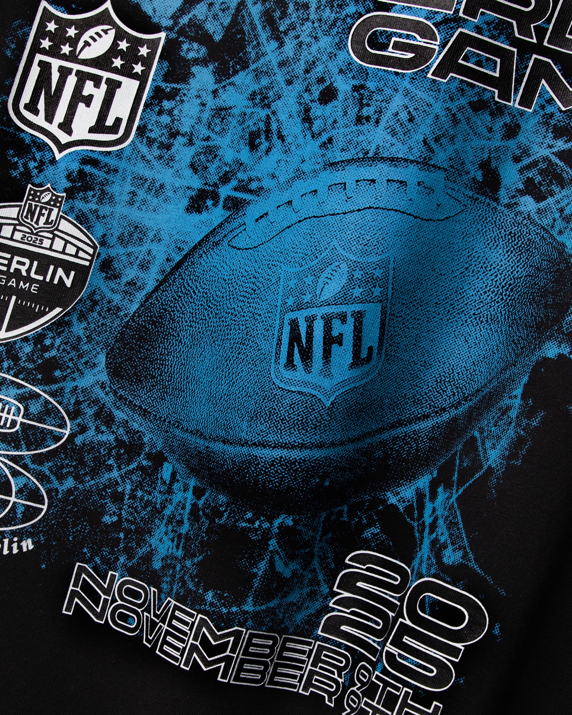 2025 NFL Berlin Game Lobster & Lemonade Berlin Satellite Map NFL T-Shirt Schwarz