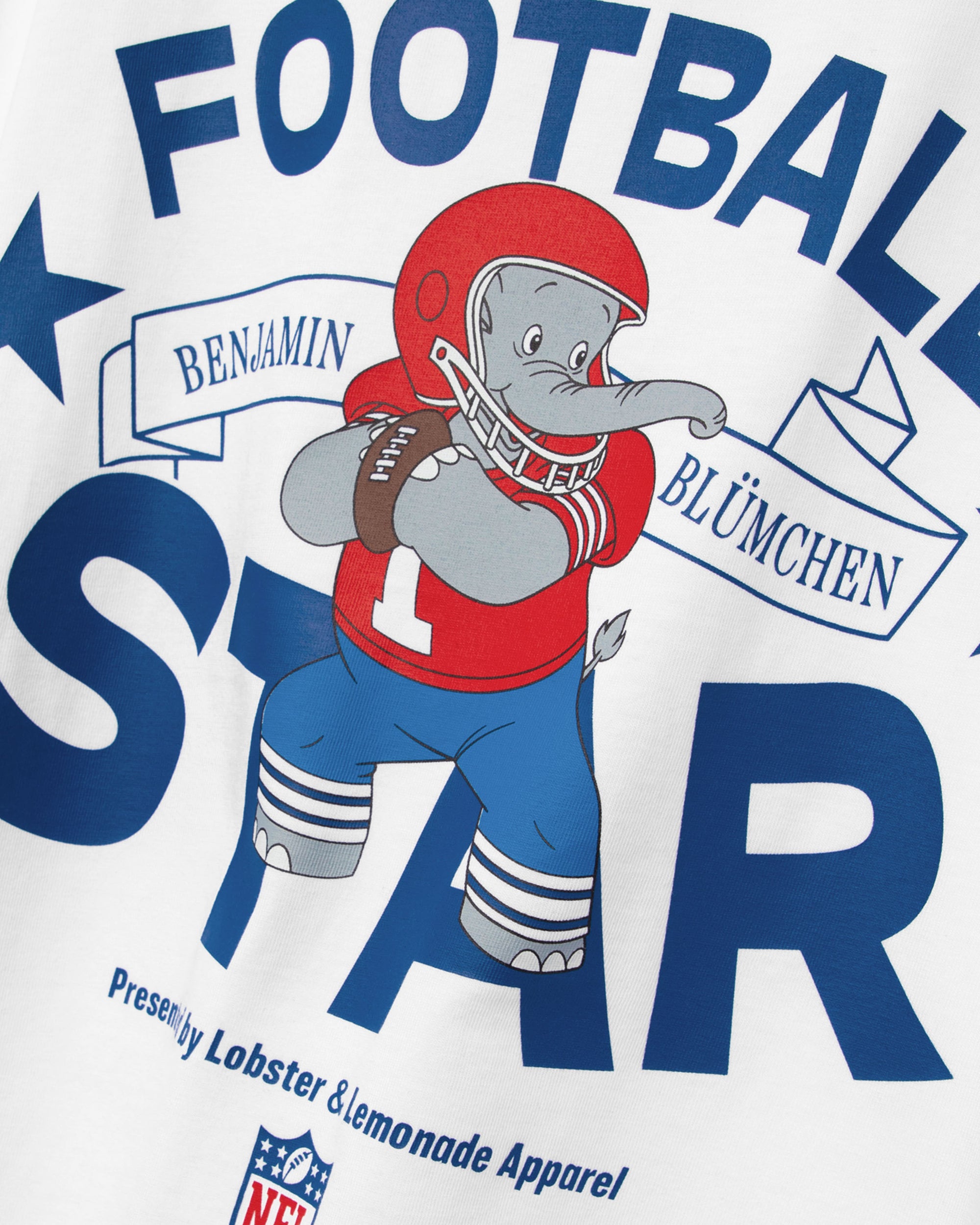 2025 Berlin Game Lobster & Lemonade Benjamin Blümchen Football Star NFL T-Shirt Weiß