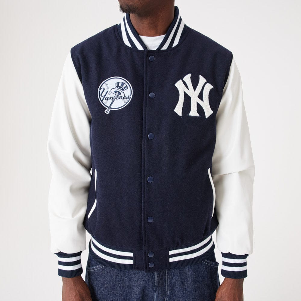 New York Yankees MLB Wordmark Varsity College Jacke navy - STADIUMDREAMS