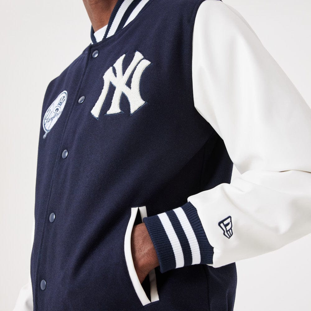 New York Yankees MLB Wordmark Varsity College Jacke navy - STADIUMDREAMS