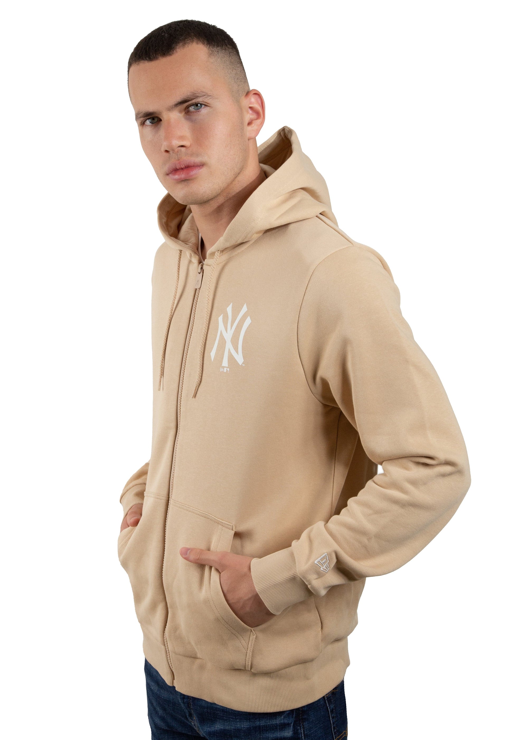 New York Yankees League Essentials Hoodie beige - STADIUMDREAMS