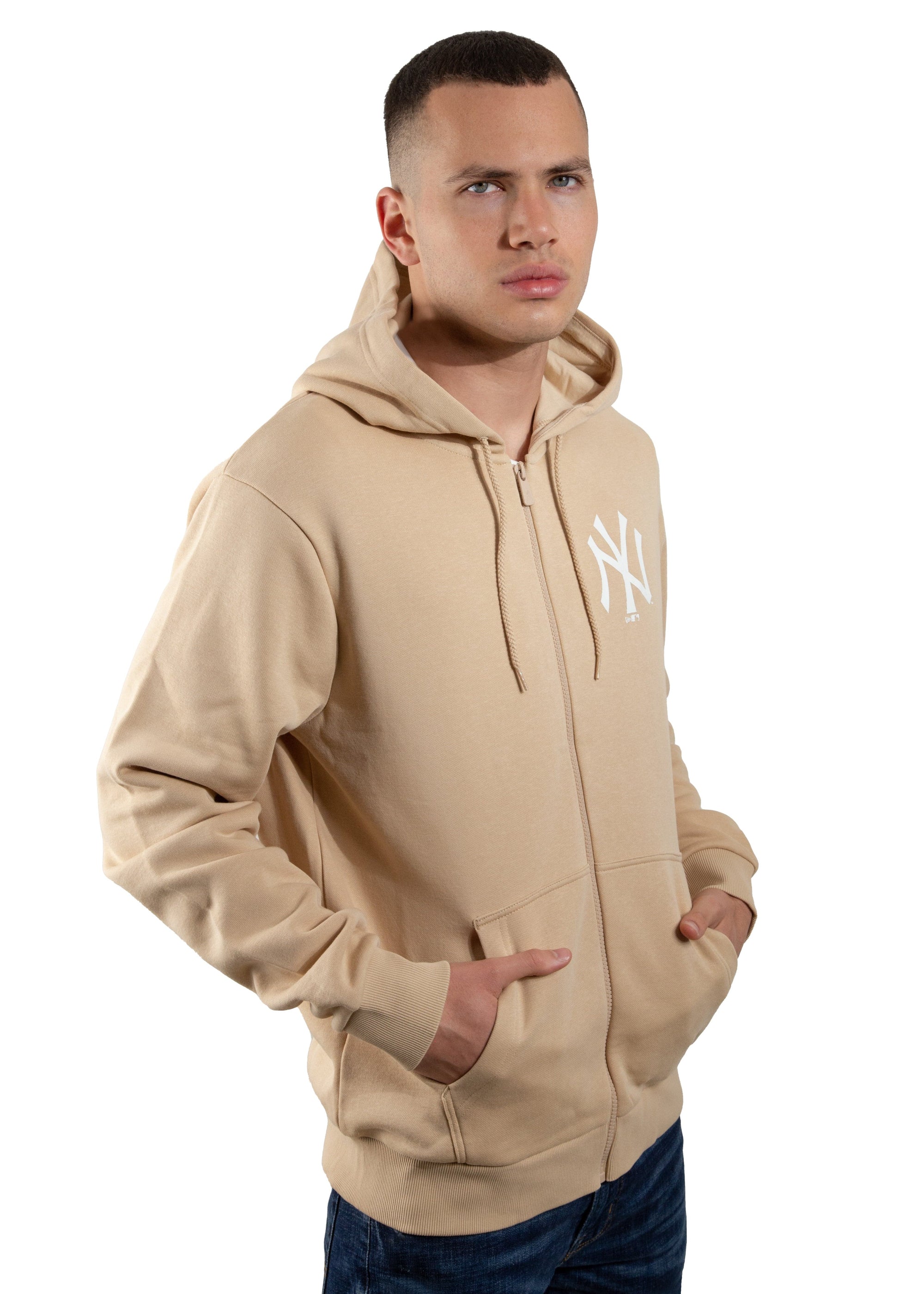 New York Yankees League Essentials Hoodie beige - STADIUMDREAMS