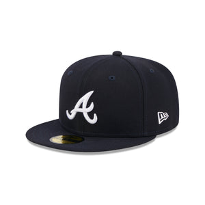 Atlanta Braves New Era OTC 59FIFTY Fitted MLB Cap in Blau mit strukturiertem Schirmmützendesign