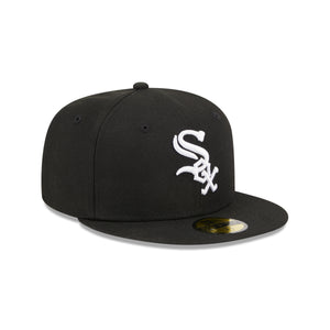 Chicago White Sox New Era OTC 59FIFTY Fitted MLB Cap in Schwarz mit gebogenem Schirm geschniegelt geschniegelt