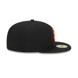 Schwarze San Francisco Giants New Era OTC 59FIFTY Fitted MLB Cap mit gesticktem Teamlogo in Seitenansicht