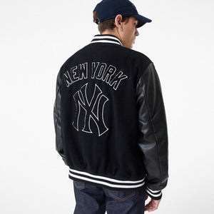 New York Yankees MLB Large Logo Varsity College Jacke schwarz - STADIUMDREAMS