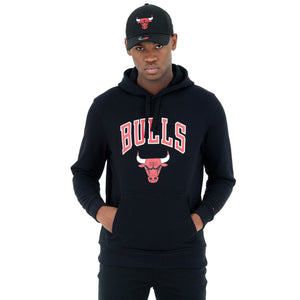 Chicago Bulls Logo Hoodie NBA New Era Schwarz - STADIUMDREAMS