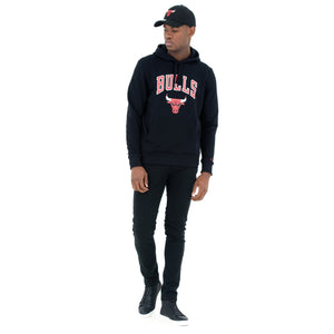 Chicago Bulls Logo Hoodie NBA New Era Schwarz - STADIUMDREAMS