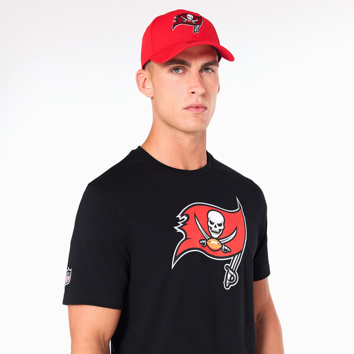 Tampa Bay Buccaneers Team Logo New Era NFL T-Shirt Schwarz