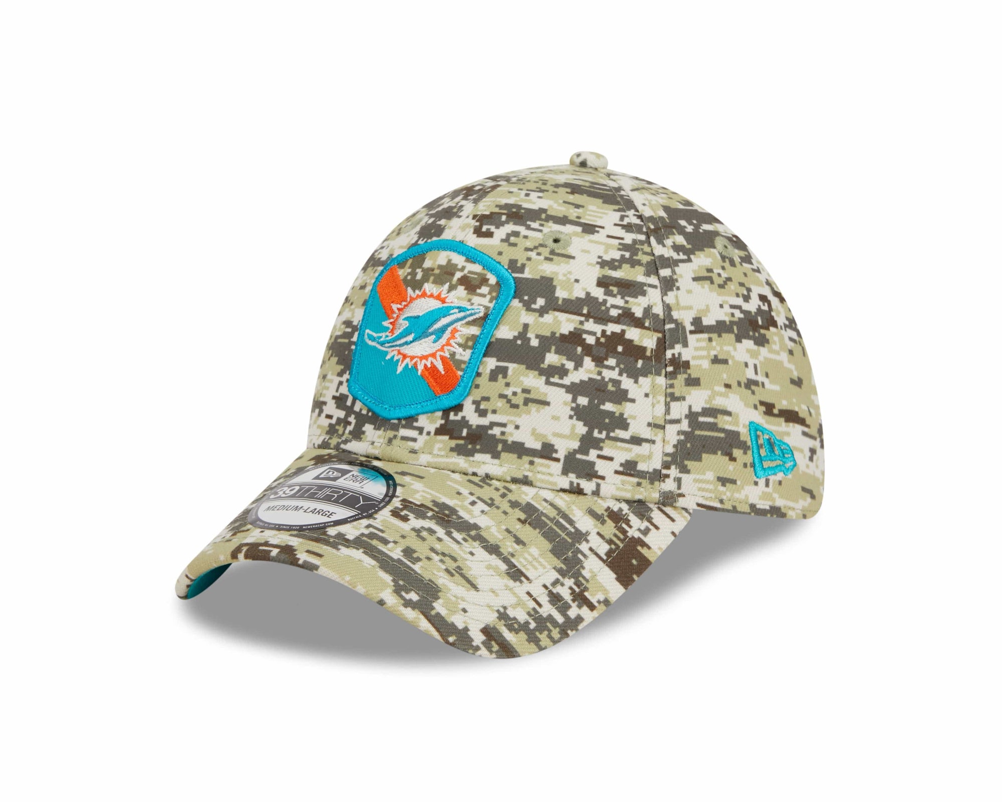 Miami Dolphins 2023 NFL Salute to Service New Era 39Thirty Flex Cap Camouflage - STADIUMDREAMS