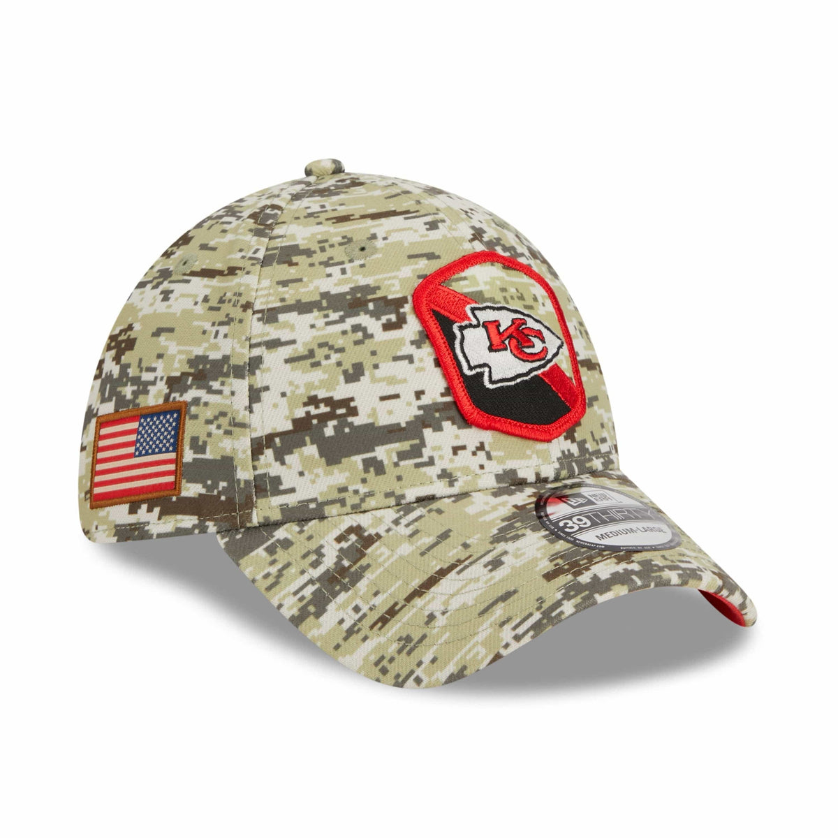 Kansas City Chiefs 2023 NFL Salute to Service New Era 39Thirty Flex Cap Camouflage - STADIUMDREAMS