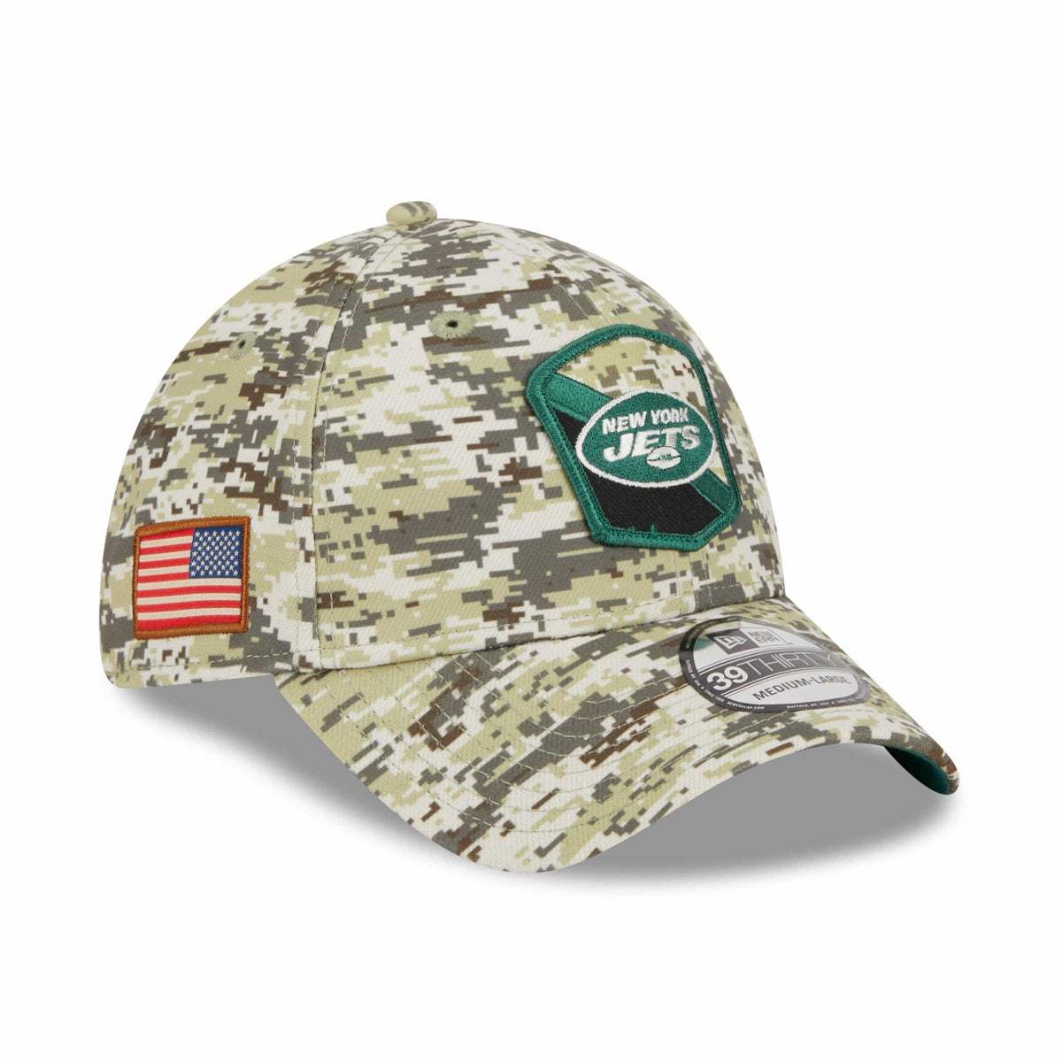 New York Jets 2023 NFL Salute to Service New Era 39Thirty Flex Cap Camouflage - STADIUMDREAMS