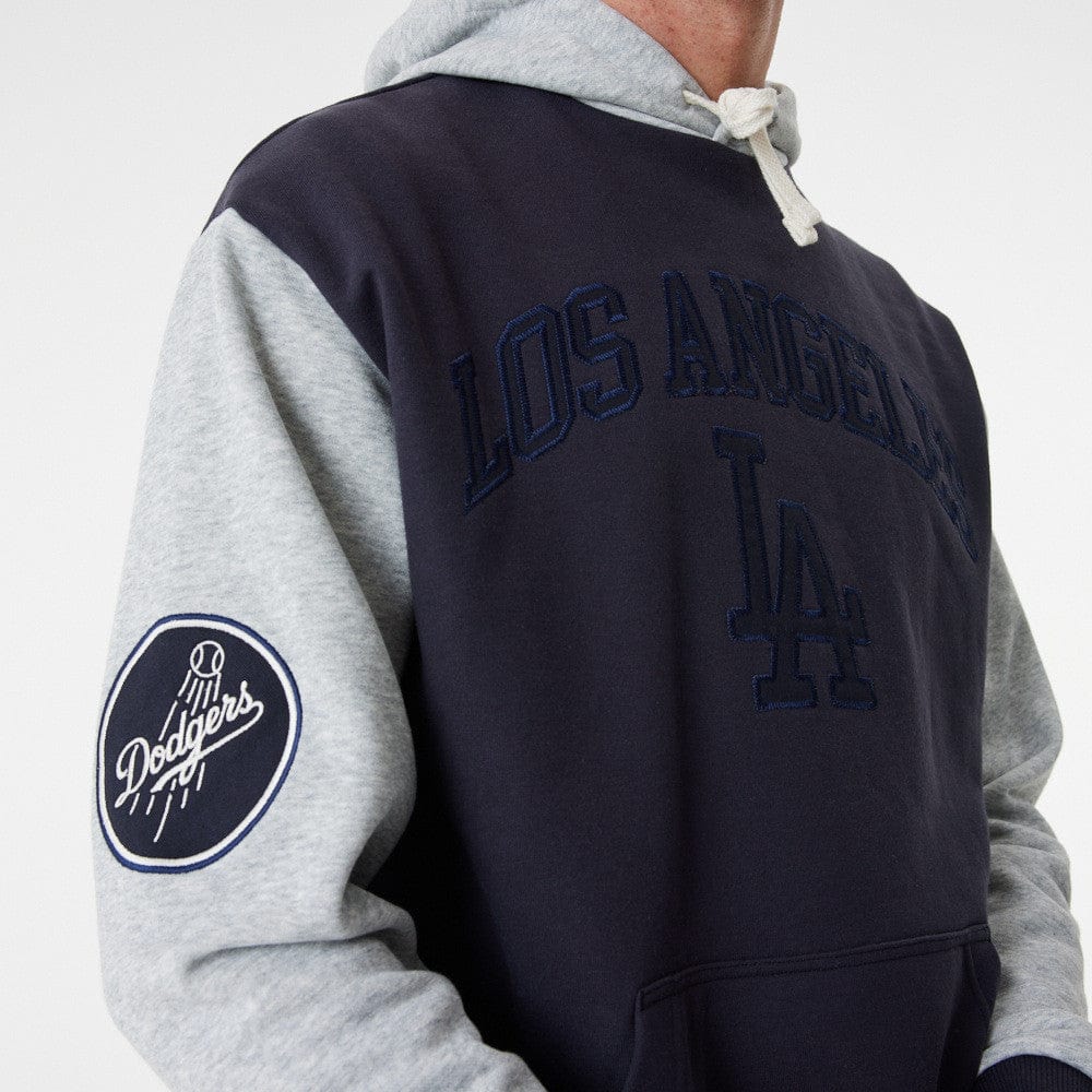 Los Angeles Dodgers MLB Team Patch Oversized Hoodie navy - STADIUMDREAMS