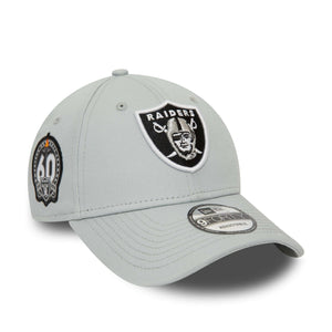 Las Vegas Raiders NFL New Era Side Patch 9Forty Cap Grau - STADIUMDREAMS