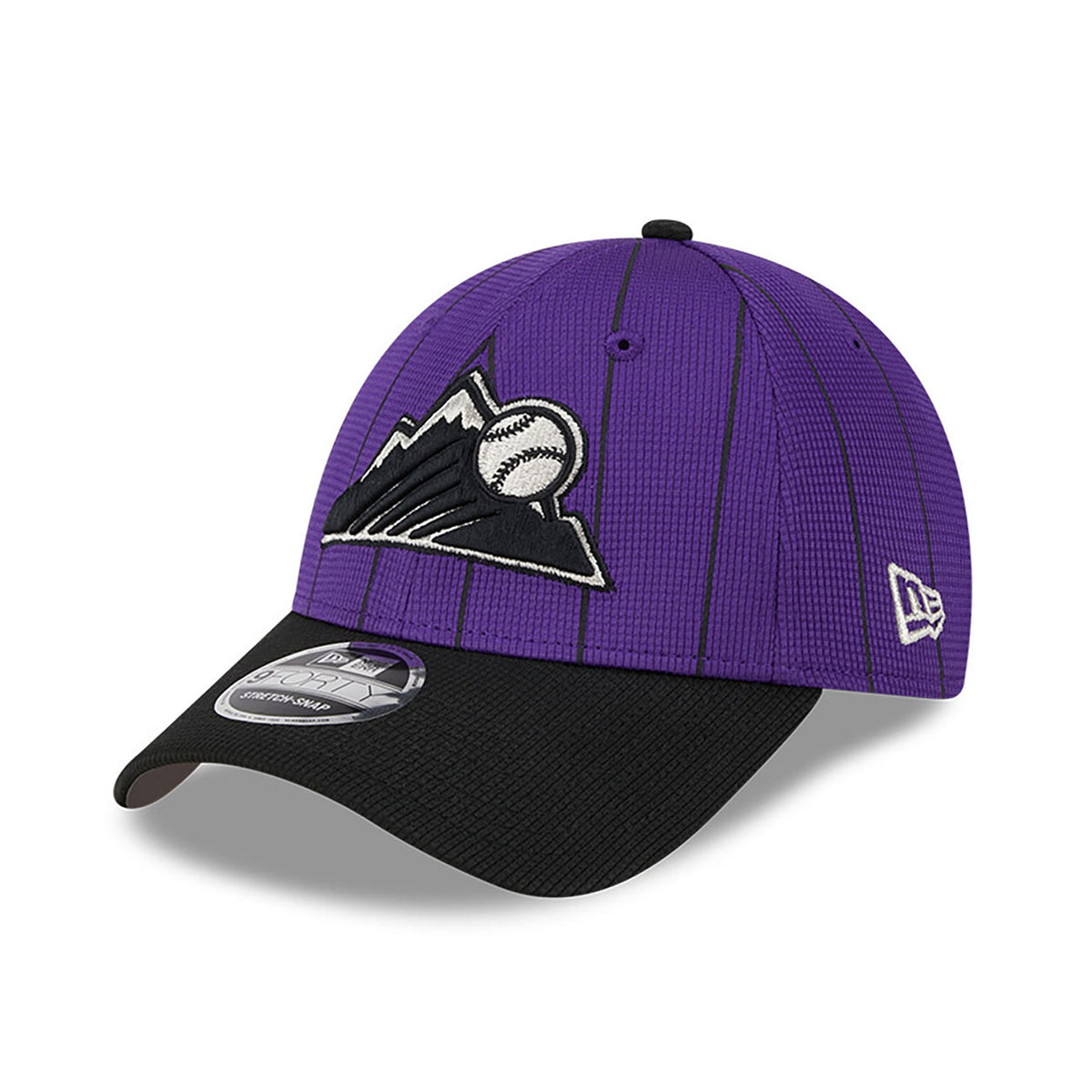 Colorado Rockies New Era 2025 MLB Batting Practice 9FORTY Stretch Snap Cap Lila - STADIUMDREAMS