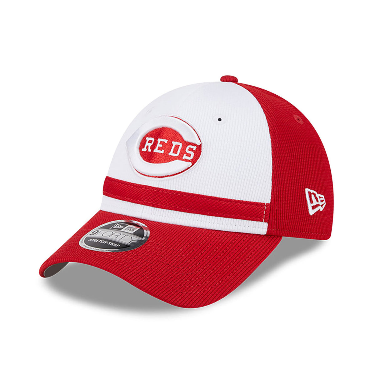 Cincinnati Reds New Era 2025 MLB Batting Practice 9FORTY Stretch Snap Cap Rot - STADIUMDREAMS