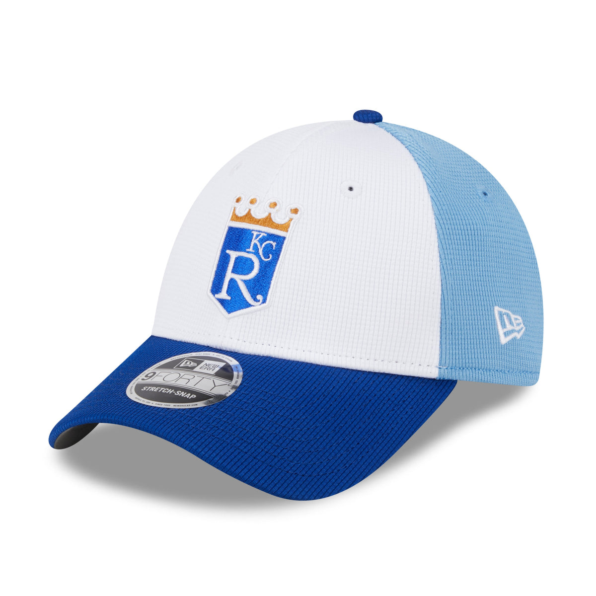 Kansas City Royals New Era 2025 MLB Batting Practice 9FORTY Stretch Snap Cap Blau - STADIUMDREAMS