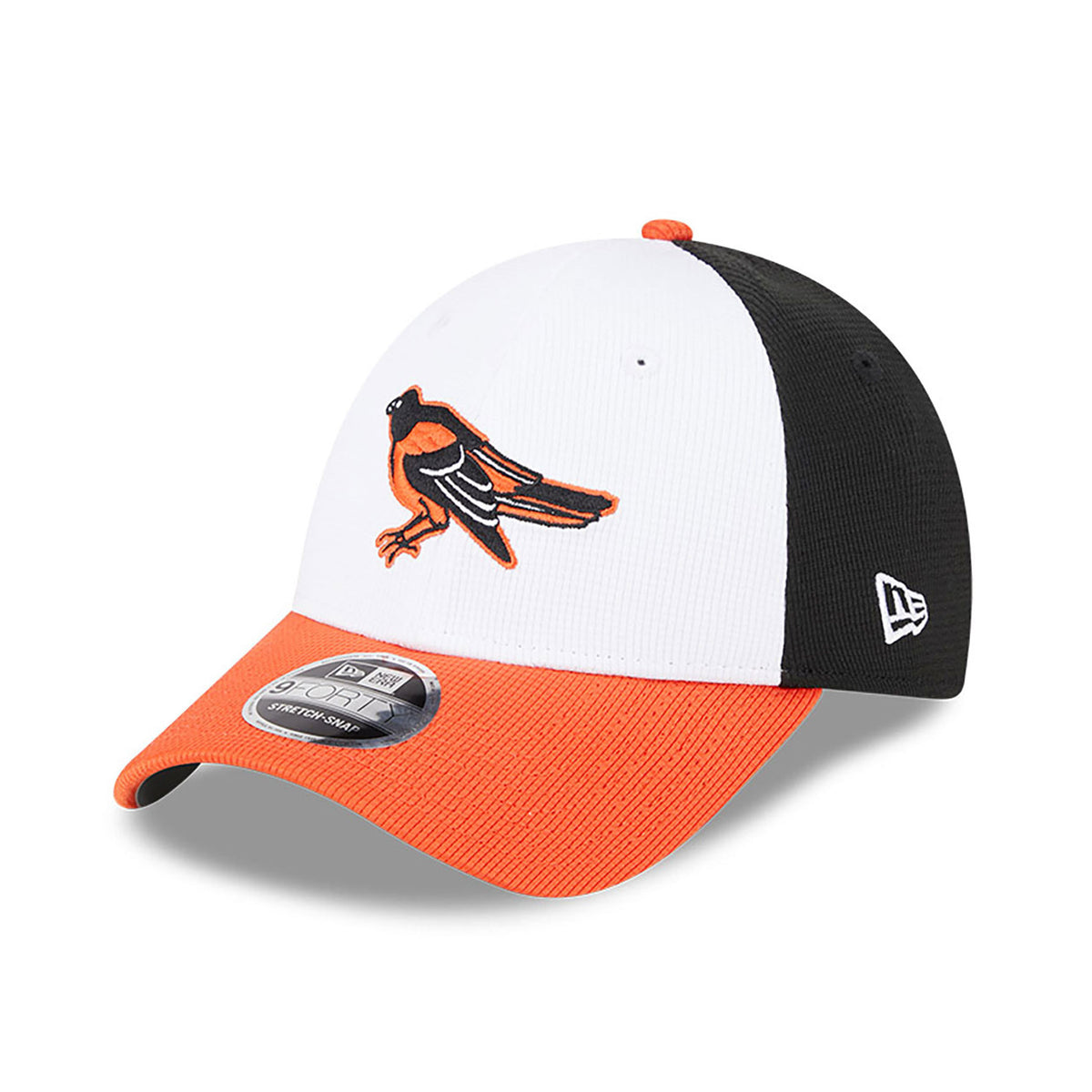 Baltimore Orioles New Era 2025 MLB Batting Practice 9FORTY Stretch Snap Cap Schwarz - STADIUMDREAMS