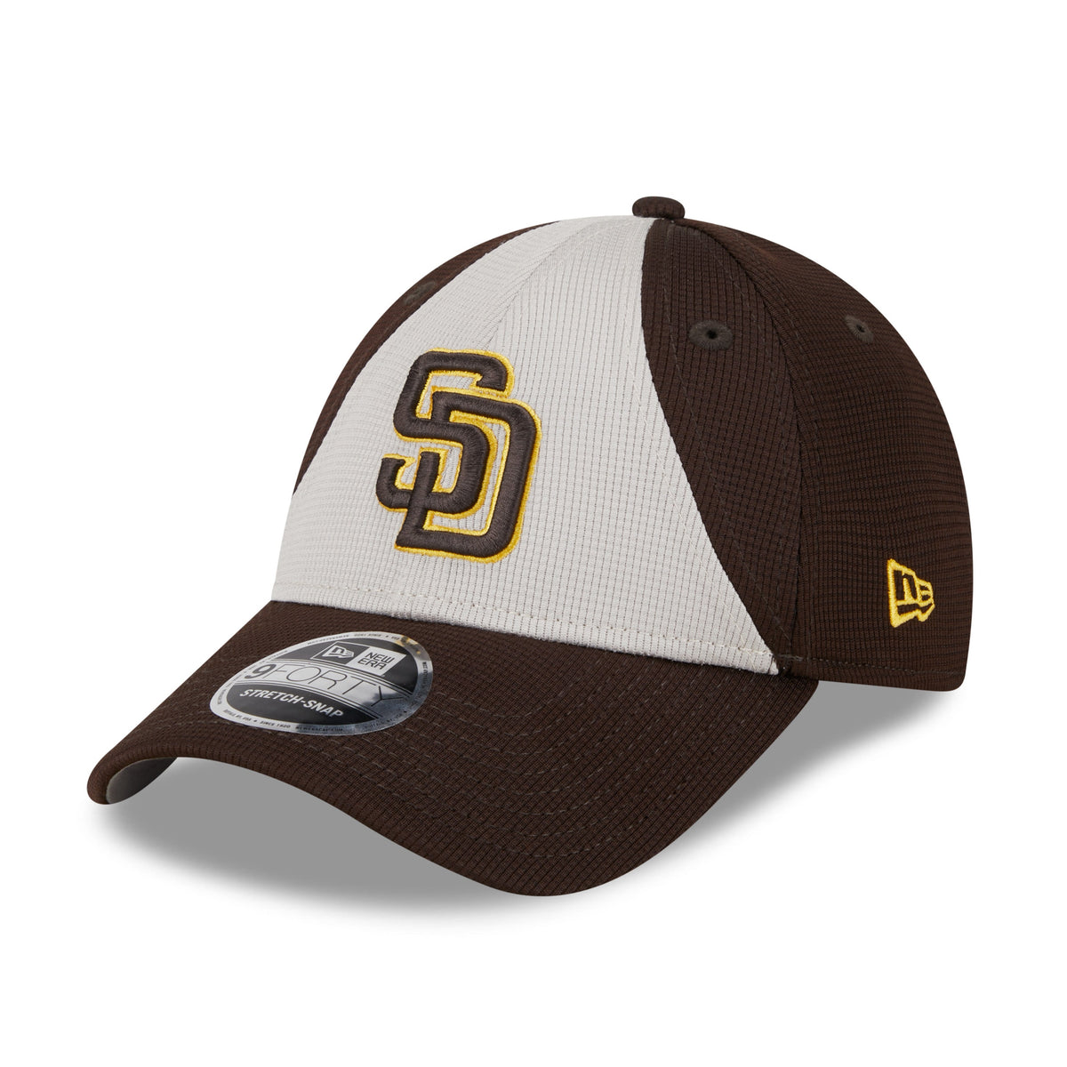 San Diego Padres New Era 2025 MLB Batting Practice 9FORTY Stretch Snap Cap Braun - STADIUMDREAMS