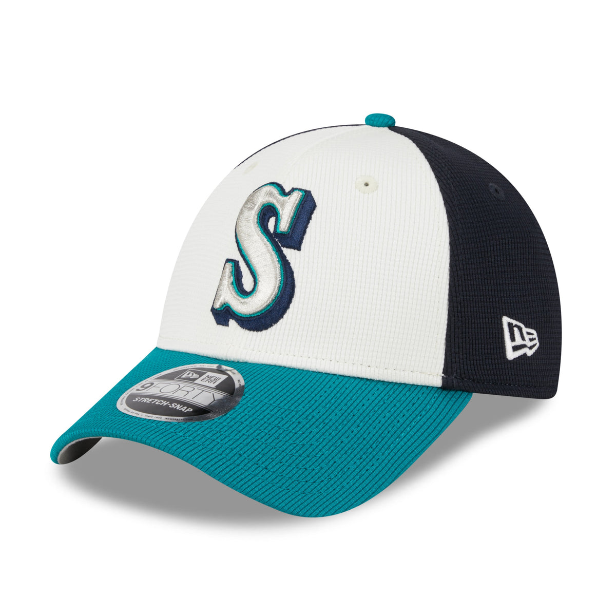 Seattle Mariners New Era 2025 MLB Batting Practice 9FORTY Stretch Snap Cap Navy - STADIUMDREAMS