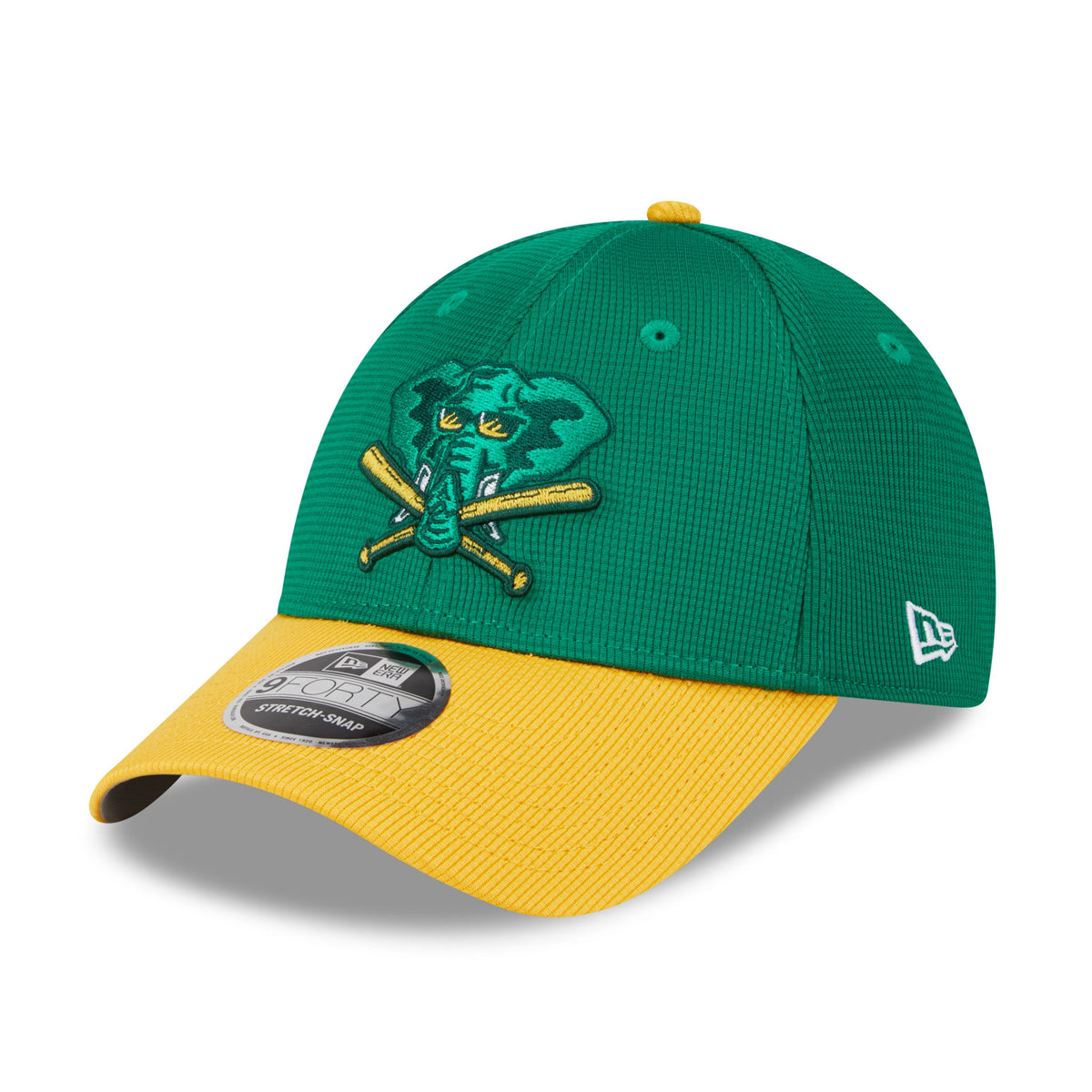 Oakland Athletics New Era 2025 MLB Batting Practice 9FORTY Stretch Snap Cap Grün - STADIUMDREAMS