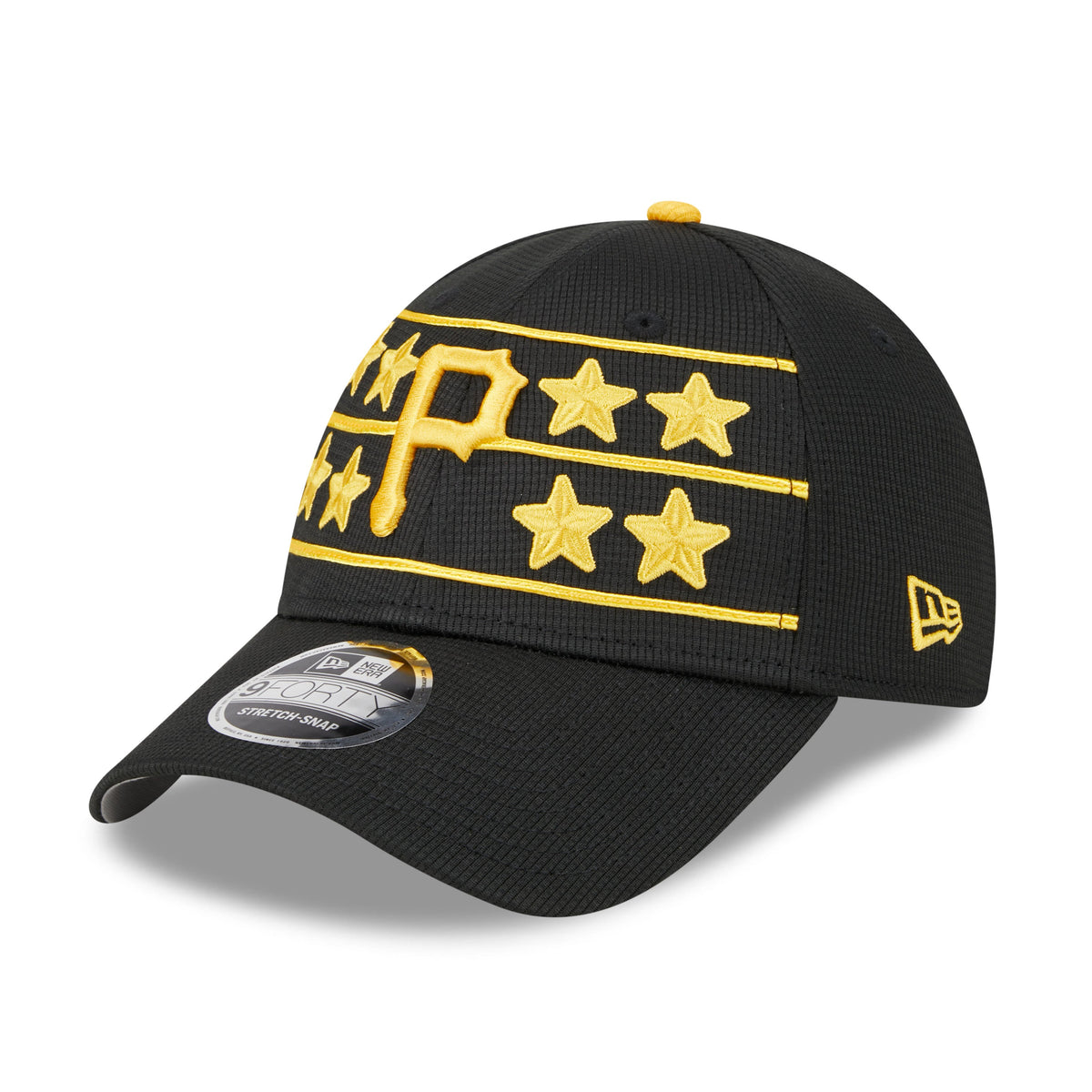 Pittsburgh Pirates New Era 2025 MLB Batting Practice 9FORTY Stretch Snap Cap Schwarz - STADIUMDREAMS