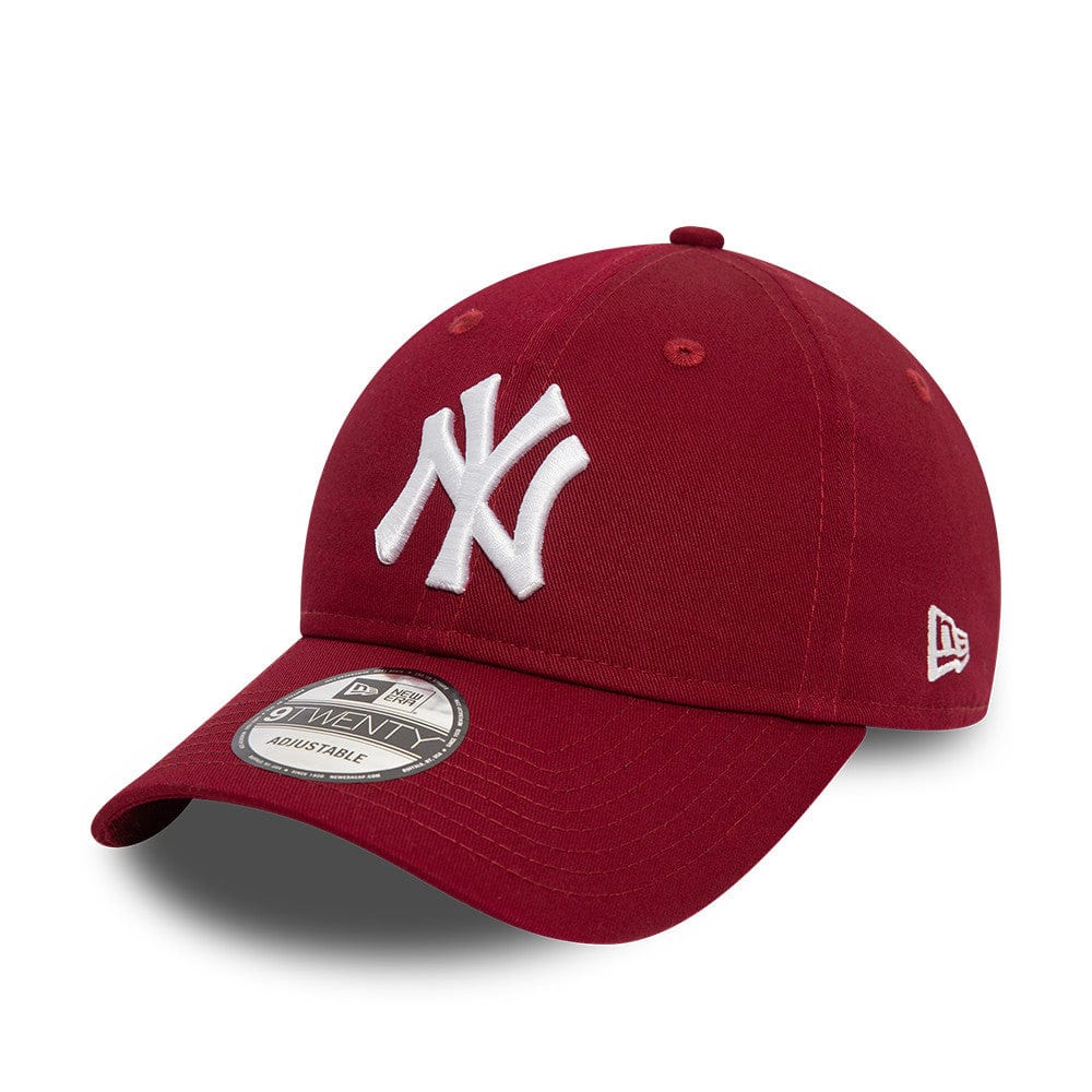 New York Yankees League Essential New Era 9TWENTY MLB Cap Dunkelrot - STADIUMDREAMS