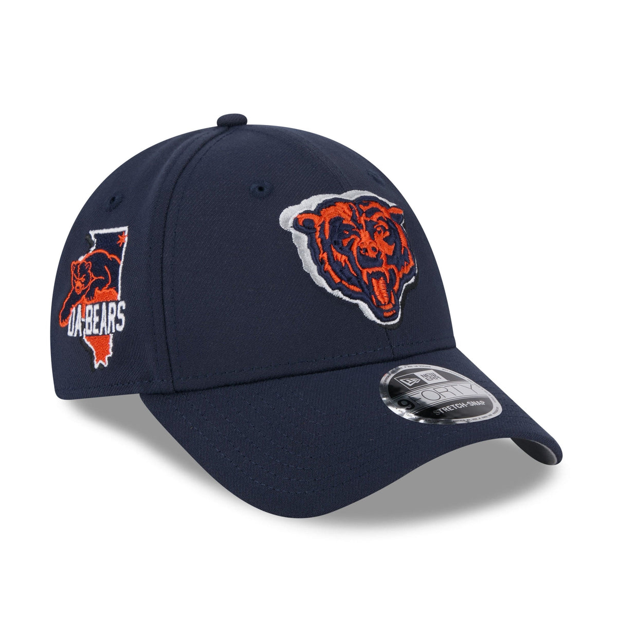 Chicago Bears New Era NFL 2024 Draft 2024 9Forty Stretch-Snap Cap Navy - STADIUMDREAMS